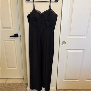 Bustier Black Slip Dress